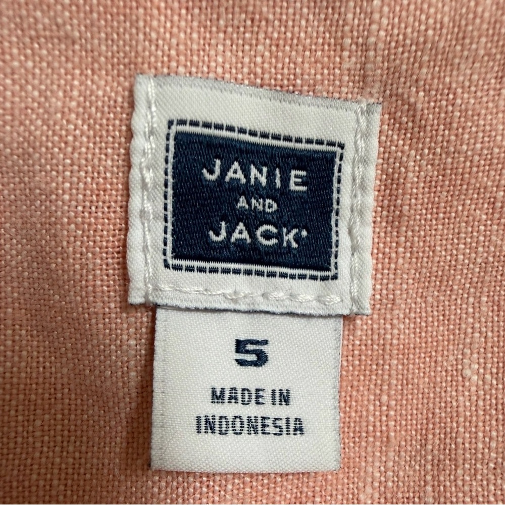 Janie and Jack x Aerin Resort Coral Roll Up Button Down, Size 5, MSRP $39.50‎ - Picture 5 of 6